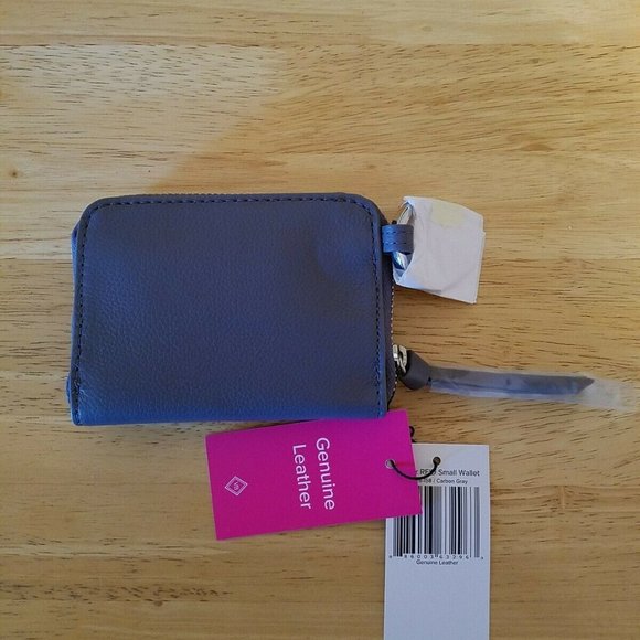 NWT Vera Bradley Leather Small Wallet RFID Gray - Picture 6 of 7